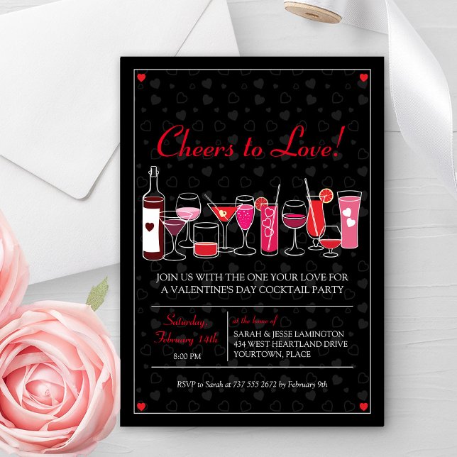 Invitación Fiesta Día de San Valentín Retro Cocktails (Subido por el creador)