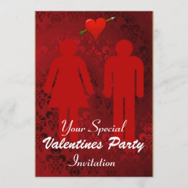 Invitación Fiesta Día de San Valentín rojo divertido