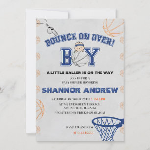 Invitación Fiesta Digital de Baloncesto para Baby Shower Pers