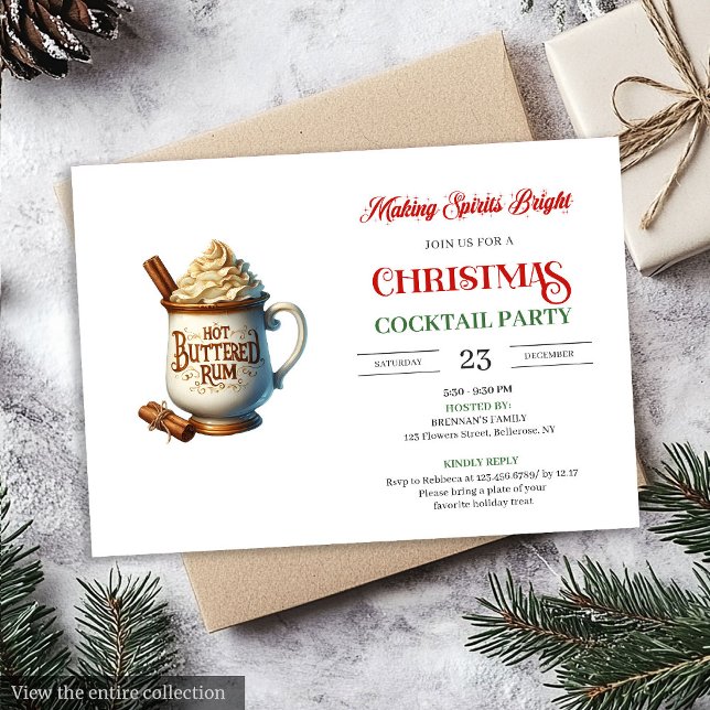 Invitación Fiesta digital de cócteles festivos al estilo de o (Office style digital festive cocktails party invitation

)
