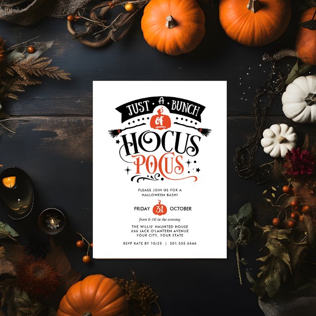 Invitación Fiesta DIGITAL de Hocus Pocus Bash Halloween (DIGITAL HALLOWEEN INVITATION BUNCH OF HOCUS POCUS)
