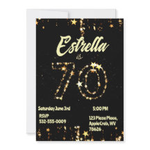 Fiesta digital elegante para el 70 cumpleaños de p
