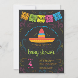 Invitación Fiesta diseño de pizarra de color para bebés con d