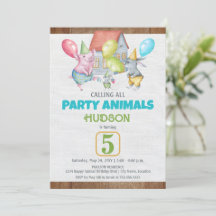 Fiesta divertida colorido Animales Niño Cumpleaños