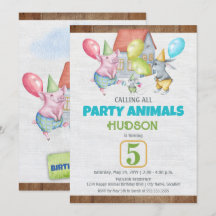 Fiesta divertida colorido Animales Niño Cumpleaños