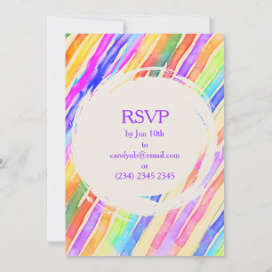 Invitación Fiesta divertida de cumpleaños número 18 con rayas