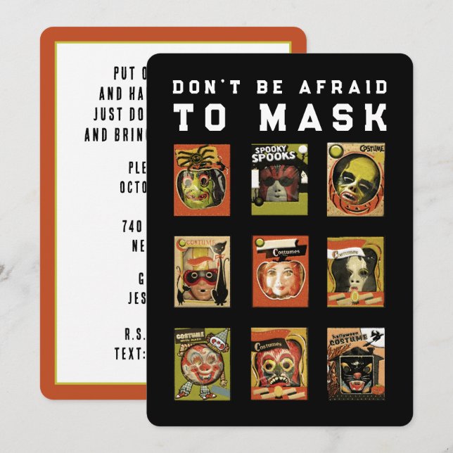 Invitación Fiesta divertida de Halloween (Anverso / Reverso)