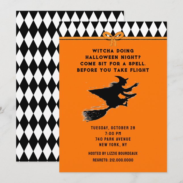 Invitación Fiesta divertida de Halloween (Anverso / Reverso)