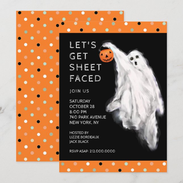 Invitación Fiesta divertida de Halloween (Anverso / Reverso)