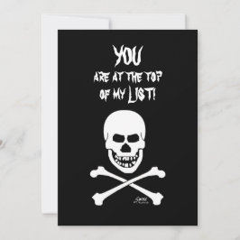 Invitación Fiesta divertida de Halloween con cráneo de risa a