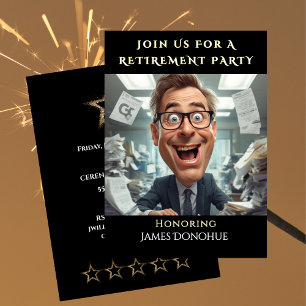 Invitación Fiesta Divertida de Jubilación para Compañero de T