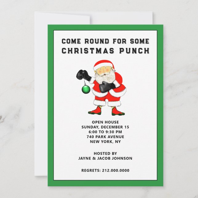 Invitación Fiesta divertida de Navidad (Anverso)