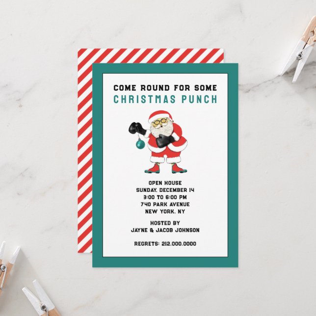 Invitación Fiesta divertida de Navidad (Anverso/Reverso In Situ)