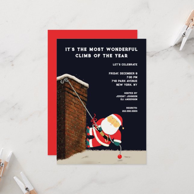 Invitación Fiesta divertida de Navidad (Anverso/Reverso In Situ)