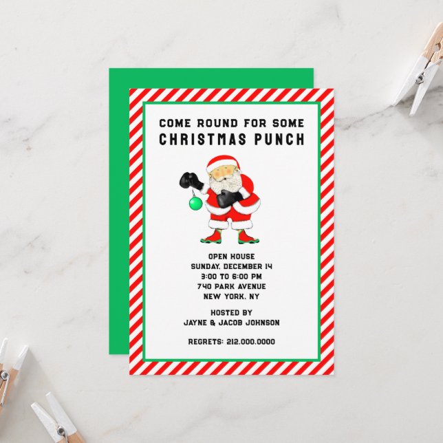 Invitación Fiesta divertida de Navidad (Anverso/Reverso In Situ)