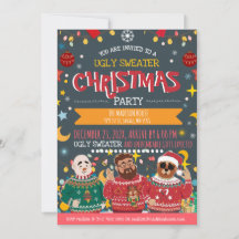 Fiesta divertida de Navidad con concurso de suéter