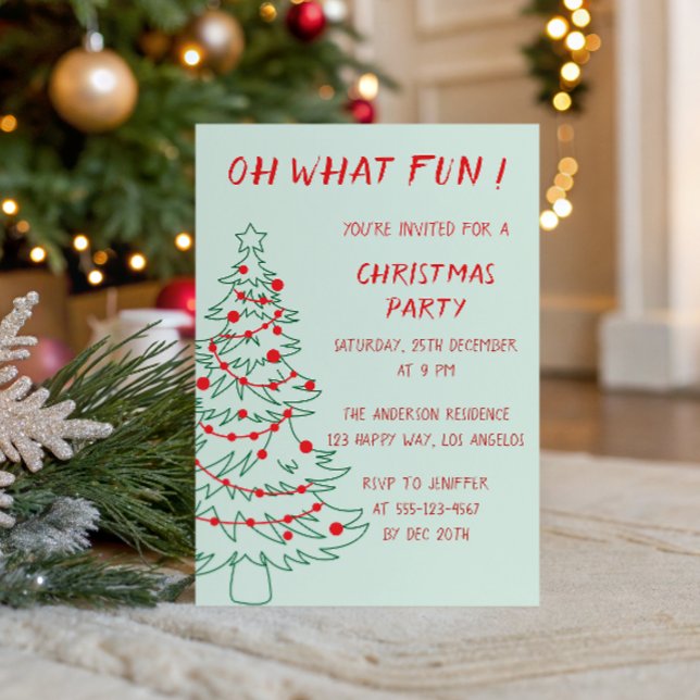 Invitación Fiesta divertida de Navidad dibujada a mano (Subido por el creador)
