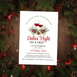 Invitación Fiesta divertida de Navidad moderna para beber y c