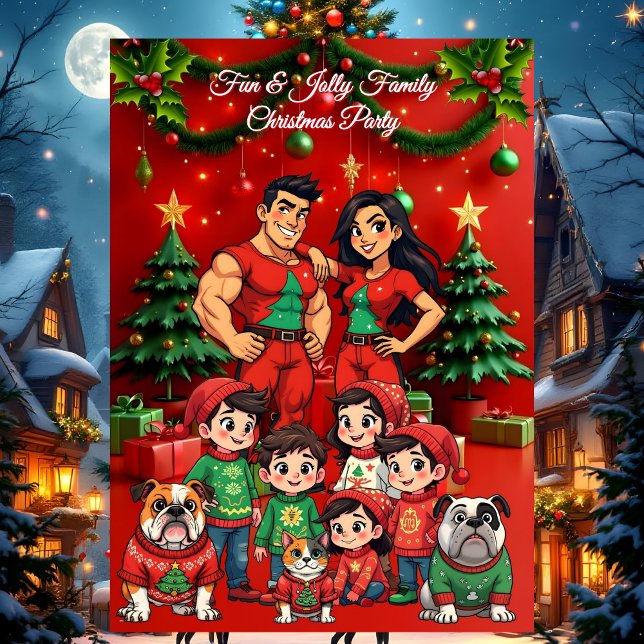 Invitación Fiesta divertida de Navidad para familias con suét (Subido por el creador)