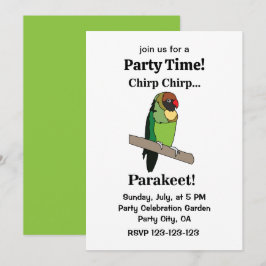 Invitación Fiesta divertida de pájaros periquitos
