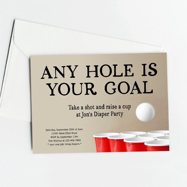 Invitación Fiesta Divertida de Pañales y Beer Pong (Subido por el creador)