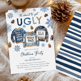 Invitación Fiesta divertida de suéteres feos de Navidad