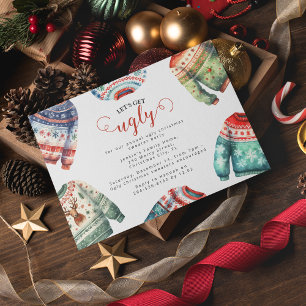 Invitación Fiesta divertida de suéteres feos de Navidad