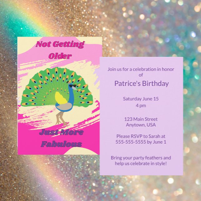 Invitación Fiesta divertida del pavo real (Subido por el creador)