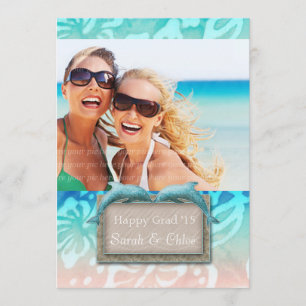 Invitación Fiesta Dolphin Beach Grad Luau