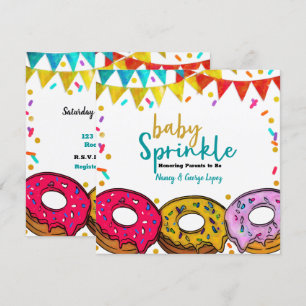 Invitación Fiesta Donuts Baby Sprinkle Shower Celebración