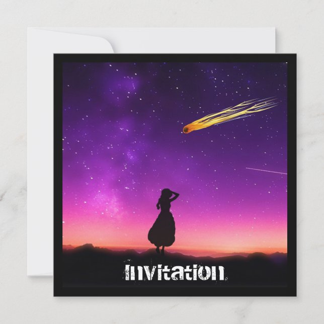 Invitación Fiesta Doom Post Apocalíptica de Lluvia de Meteoro (Anverso)