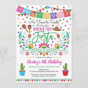 Invitación Fiesta Drive por el Cumpleaños Desfile Fiesta Mexi