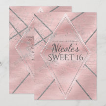 Fiesta Dulce 16 con brillo de satén rosa y plata