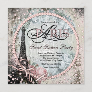 Invitación Fiesta Dulces 16 París Chic