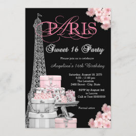 Invitación Fiesta Dulces 16 Rosa París