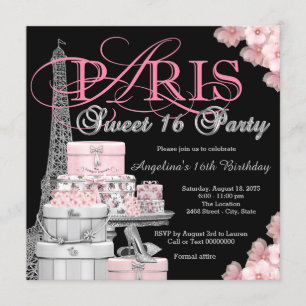 Invitación Fiesta Dulces 16 Rosa París