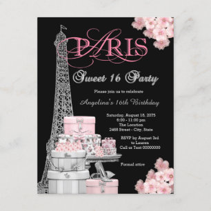 Invitación Fiesta Dulces 16 Rosa París