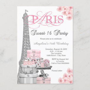 Invitación Fiesta Dulces 16 Rosa París