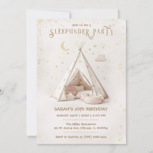 Invitación Fiesta Editable Boho Sleepunder Cumpleaños