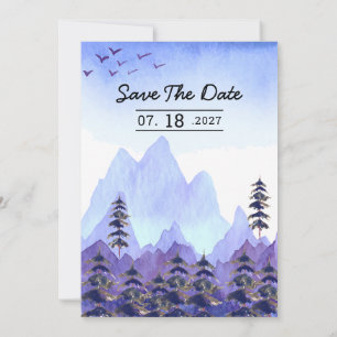 Invitación Fiesta editable de árboles de montaña de Boda de I