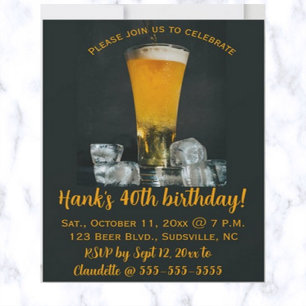 Invitación Fiesta editable de cerveza y hielo