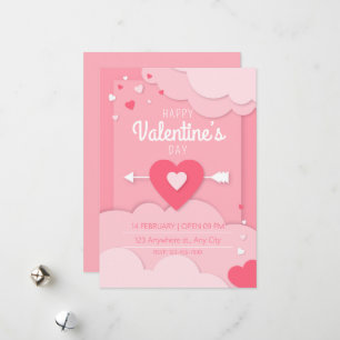 Invitación Fiesta El día de San Valentín Corazones