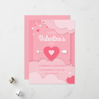 Invitación Fiesta El día de San Valentín Corazones