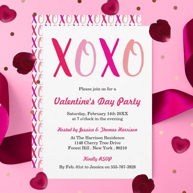 Invitación Fiesta El día de San Valentín de abrazos y besos m (Subido por el creador)