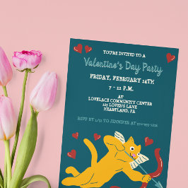Invitación Fiesta El día de San Valentín de Cat Cupid Persona