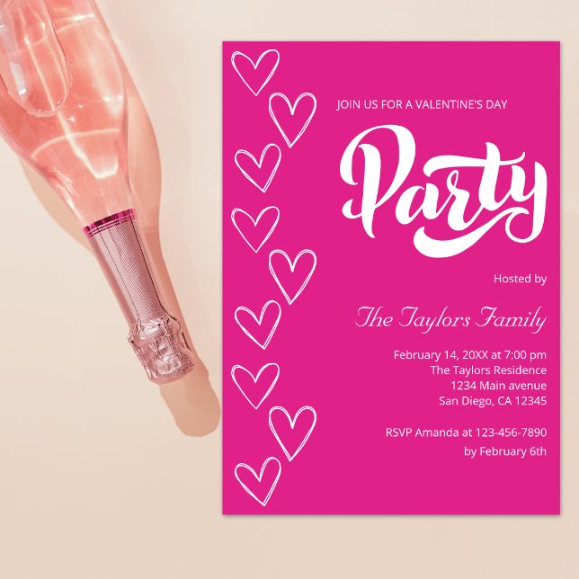 Invitación Fiesta El día de San Valentín de corazón blanco mo (Subido por el creador)
