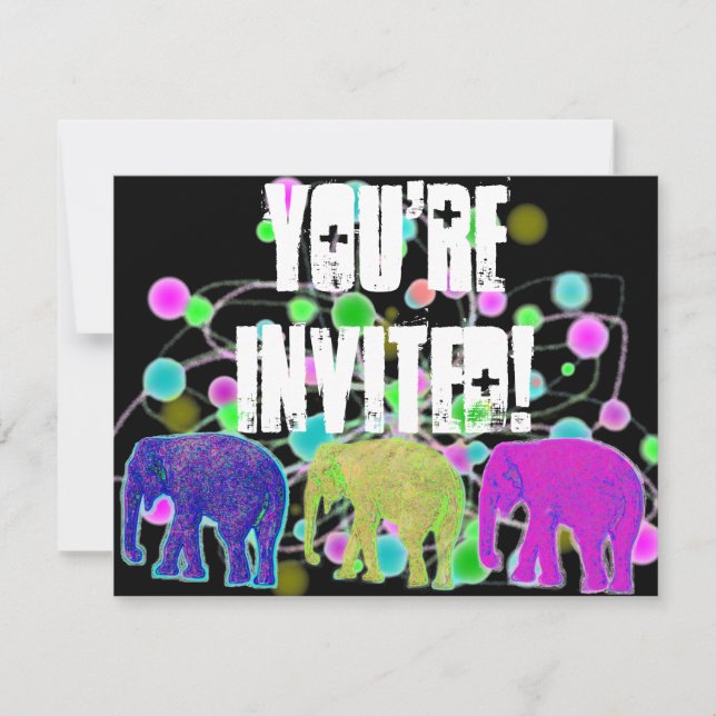 Invitación Fiesta elefante (Anverso)