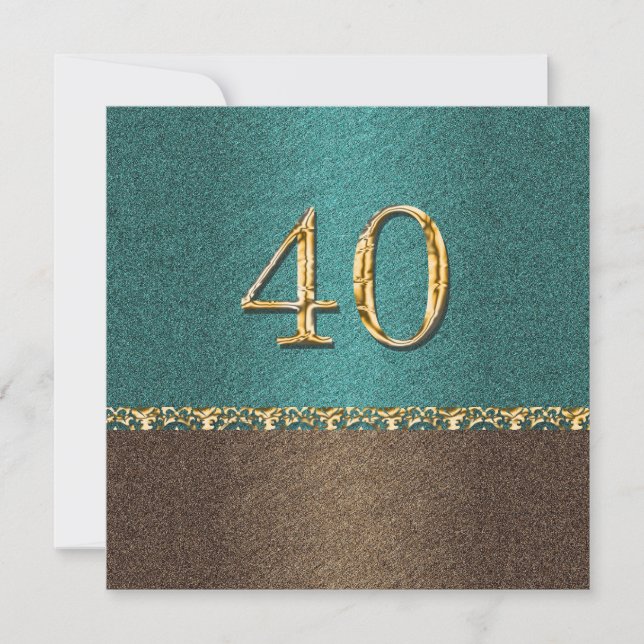 Invitación fiesta elegante azul 40 (Anverso)