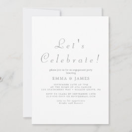 Invitación Fiesta Elegante con Letra Plateada