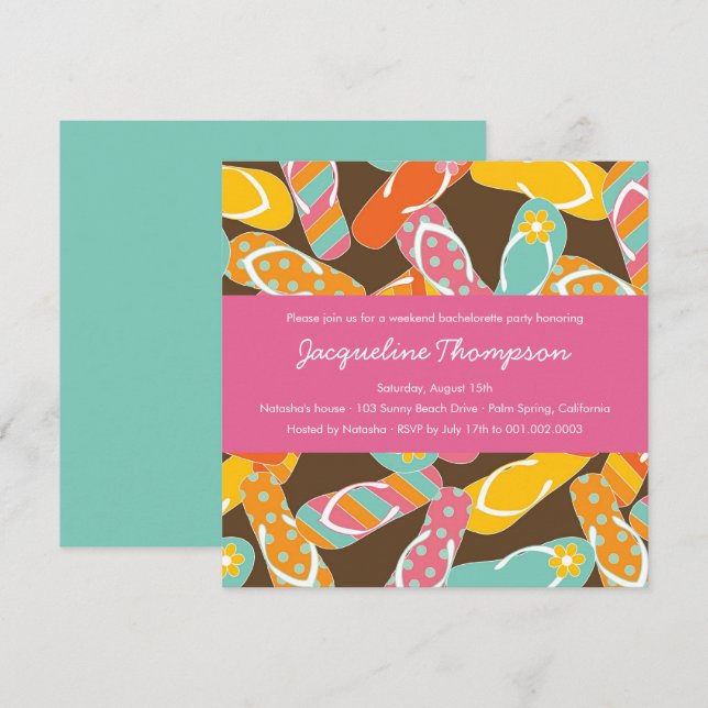 Invitación Fiesta elegante de Bachelorette de los (Anverso / Reverso)